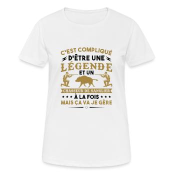 Compliqué D Etre Une Légende - T-shirt respirant Femme - blanc - Devant - AI Model Female 172 dark (172cm)
