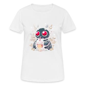Thé à bulles Mothman - T-shirt respirant Femme - blanc - Devant - AI Model Female 172 dark (172cm)