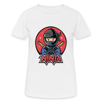 Ninja - Frauen T-Shirt atmungsaktiv - Weiß - Vorne - AI Model Female 172 dark (172cm)