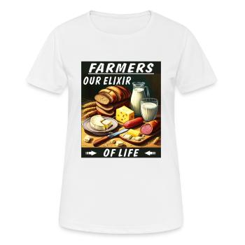 FARMERS OUR ELIXIR OF LIFE - Women's Breathable T-Shirt - white - Front - AI Model Female 172 dark (172cm)
