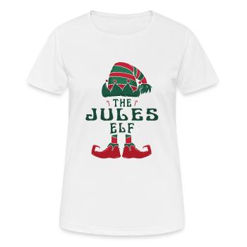 Jules Elf Personalized Name Christmas Family - Women's Breathable T-Shirt - white - Front - AI Model Female 172 dark (172cm)