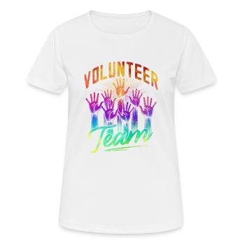 Équipe de bénévoles - T-shirt respirant Femme - blanc - Devant - AI Model Female 172 dark (172cm)