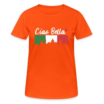 Ciao Bella - Women's Breathable T-Shirt - neon orange - Front - AI Model Female 172 dark (172cm)