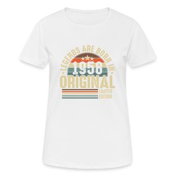 Les légendes naissent en 1958 - T-shirt respirant Femme - blanc - Devant - AI Model Female 172 dark (172cm)