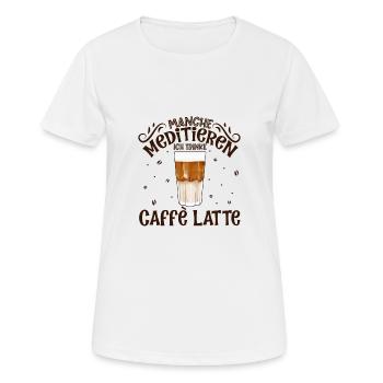 Meditieren und Caffè Latte - Frauen T-Shirt atmungsaktiv - Weiß - Vorne - AI Model Female 172 dark (172cm)