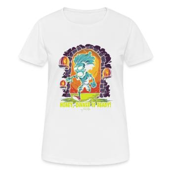 In the dungeon, darling's dinner is ready - Women's Breathable T-Shirt - white - Front - AI Model Female 172 dark (172cm)