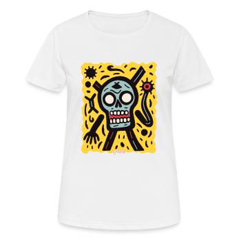 Cartoon Pop Skull : c’est génial - T-shirt respirant Femme - blanc - Devant - AI Model Female 172 dark (172cm)