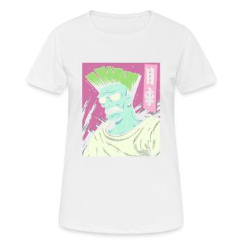 Cartoon: Starke japanische Anime-Fans und Bros - Frauen T-Shirt atmungsaktiv - Weiß - Vorne - AI Model Female 172 dark (172cm)