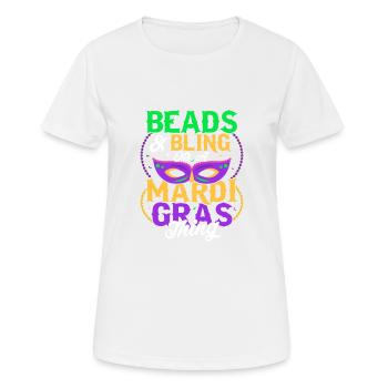 Perles & Bling C’est une chose de Mardi Gras Carnival Par - T-shirt respirant Femme - blanc - Devant - AI Model Female 172 dark (172cm)
