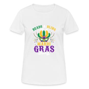 Perles & Bling c’est un Mardi Gras chose Party Carniv - T-shirt respirant Femme - blanc - Devant - AI Model Female 172 dark (172cm)