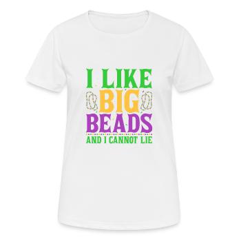 J’aime les grosses perles et je ne peux pas mentir Carnaval Mardi G - T-shirt respirant Femme - blanc - Devant - AI Model Female 172 dark (172cm)