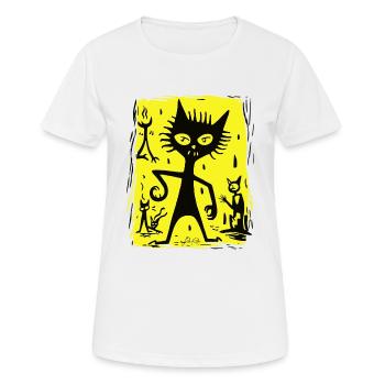 Chat démoniaque de l’enfer - T-shirt respirant Femme - blanc - Devant - AI Model Female 172 dark (172cm)