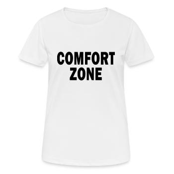 Comfort Zone - Frauen T-Shirt atmungsaktiv - Weiß - Vorne - AI Model Female 172 dark (172cm)