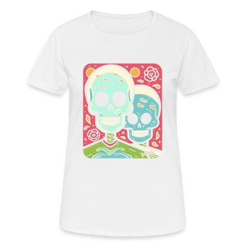Crânes pop modernes et partenariat contre amour - T-shirt respirant Femme - blanc - Devant - AI Model Female 172 dark (172cm)