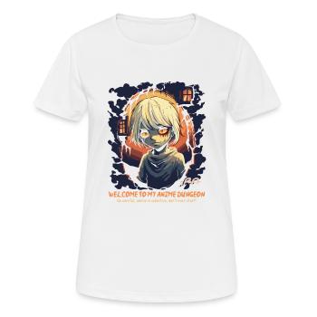 Anime Sucht: Willkommen in meinem Anime Kerker - Frauen T-Shirt atmungsaktiv - Weiß - Vorne - AI Model Female 172 dark (172cm)