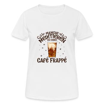 Meditieren und Café Frappé - Frauen T-Shirt atmungsaktiv - Weiß - Vorne - AI Model Female 172 dark (172cm)