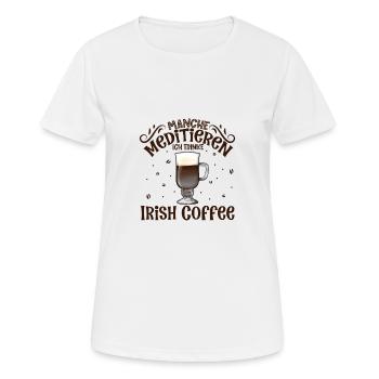Meditieren und Irish Coffee - Frauen T-Shirt atmungsaktiv - Weiß - Vorne - AI Model Female 172 dark (172cm)
