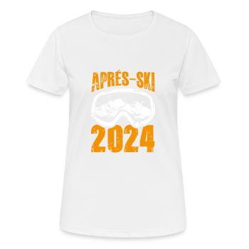 Masque de ski après-ski 2024 - T-shirt respirant Femme - blanc - Devant - AI Model Female 172 dark (172cm)