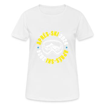 Apres Ski 2024 Ski Berge - Frauen T-Shirt atmungsaktiv - Weiß - Vorne - AI Model Female 172 dark (172cm)