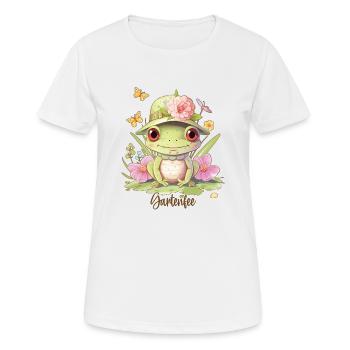 Gartenfee Frosch Gärtnerin Garten Geschenk - Frauen T-Shirt atmungsaktiv - Weiß - Vorne - AI Model Female 172 dark (172cm)