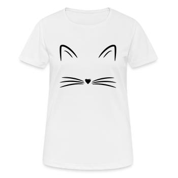 Katze Schnurrhaare Personalisierbar Namen Geschenk - Frauen T-Shirt atmungsaktiv - Weiß - Vorne - AI Model Female 172 dark (172cm)