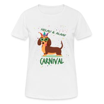 Teckel, Carnaval, Carnaval, Helau, Alaaf - T-shirt respirant Femme - blanc - Devant - AI Model Female 172 dark (172cm)