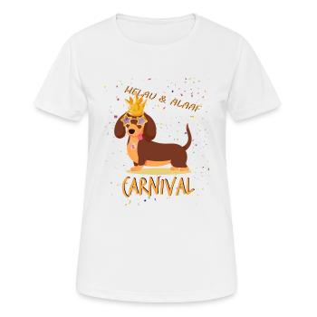 Teckel, Carnaval, Carnaval, Helau, Alaaf, Roi - T-shirt respirant Femme - blanc - Devant - AI Model Female 172 dark (172cm)