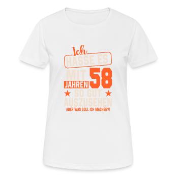 Jung geblieben mit 58 Jahren - Frauen T-Shirt atmungsaktiv - Weiß - Vorne - AI Model Female 172 dark (172cm)