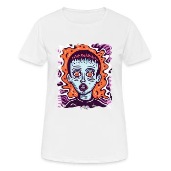 L’art de la terreur avec ce visage - T-shirt respirant Femme - blanc - Devant - AI Model Female 172 dark (172cm)