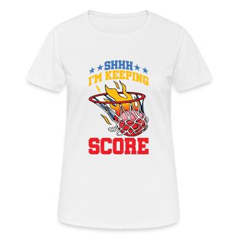 Chut, je garde le score 20 - T-shirt respirant Femme - blanc - Devant - AI Model Female 172 dark (172cm)