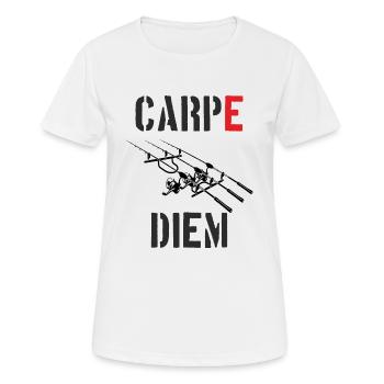 Low Carpe Diem Carphunters Carp Carp Angler - Women's Breathable T-Shirt - white - Front - AI Model Female 172 dark (172cm)
