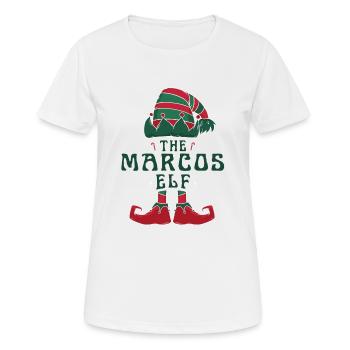 Le pyjama Marcos Elf pour des vacances de Noël amusantes - T-shirt respirant Femme - blanc - Devant - AI Model Female 172 dark (172cm)