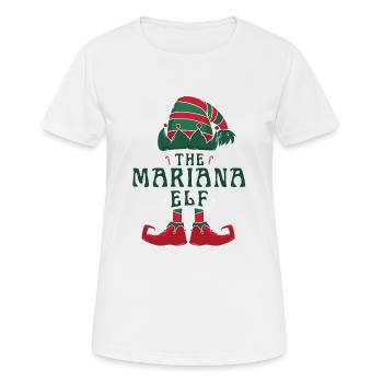 Mariana Elf Personalized Name Christmas Family - Women's Breathable T-Shirt - white - Front - AI Model Female 172 dark (172cm)
