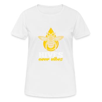 S’extasie sur les vibrations - T-shirt respirant Femme - blanc - Devant - AI Model Female 172 dark (172cm)