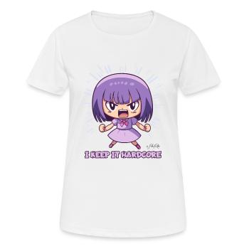 The "Keep it Hardcore" Anime Girl - Women's Breathable T-Shirt - white - Front - AI Model Female 172 dark (172cm)