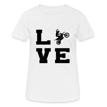 Supermoto Freestyle Motocross Motocross Dirt Bike - Frauen T-Shirt atmungsaktiv - Weiß - Vorne - AI Model Female 172 dark (172cm)