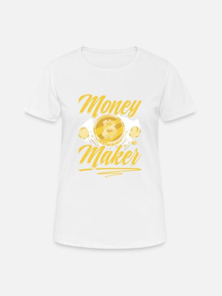 Crypto Chic: Money Maker Bitcoin - Women's Breathable T-Shirt - white