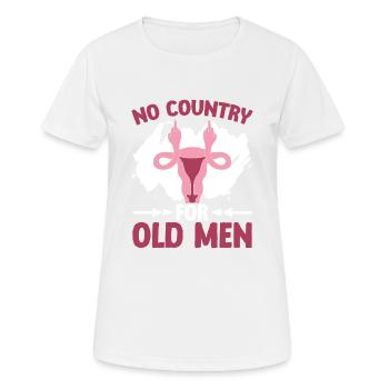 Uterus: "Not a country for old men" - Women's Breathable T-Shirt - white - Front - AI Model Female 172 dark (172cm)