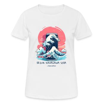 Japanische Anzeige: Trinke Kanagawa Soda - Frauen T-Shirt atmungsaktiv - Weiß - Vorne - AI Model Female 172 dark (172cm)