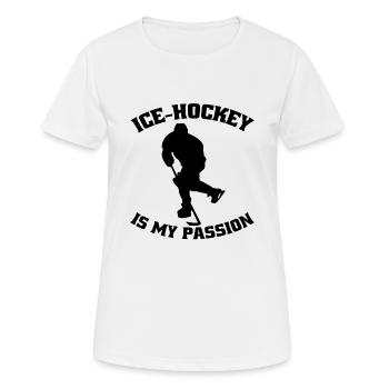 Eishockeyspieler Eishockey Eishockeyteam Hockeyfan - Frauen T-Shirt atmungsaktiv - Weiß - Vorne - AI Model Female 172 dark (172cm)