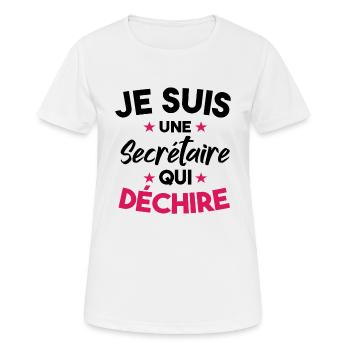 Je Suis Une Secrétaire Qui Déchire - T-shirt respirant Femme - blanc - Devant - AI Model Female 172 dark (172cm)