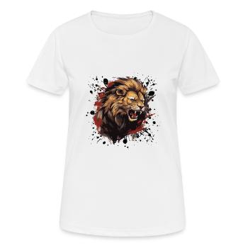 Symbole de la tête de lion Animal Tête de lion - T-shirt respirant Femme - blanc - Devant - AI Model Female 172 dark (172cm)