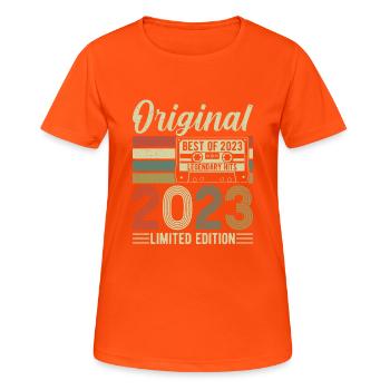 Millésime 2023 – Un millésime du siècle ! - T-shirt respirant Femme - orange néon - Devant - AI Model Female 172 dark (172cm)