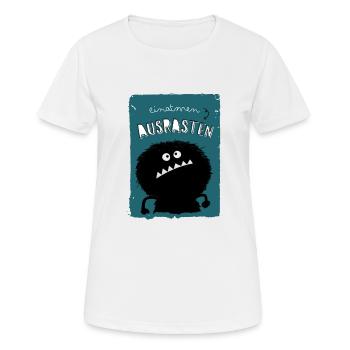 Einatmen Ausrasten Atemtechnik Atemübung Spruch - Frauen T-Shirt atmungsaktiv - Weiß - Vorne - AI Model Female 172 dark (172cm)