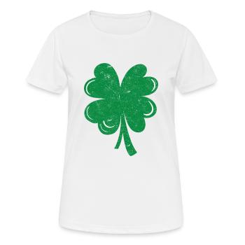 Vierblättriges Kleeblatt - Frauen T-Shirt atmungsaktiv - Weiß - Vorne - AI Model Female 172 dark (172cm)