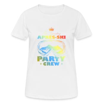 Après-ski Party Crew Motto Team Bunt - T-shirt respirant Femme - blanc - Devant - AI Model Female 172 dark (172cm)