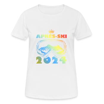 Après-ski 2024 Vacances au ski colorées - T-shirt respirant Femme - blanc - Devant - AI Model Female 172 dark (172cm)