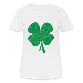 Glücksbringer Kleeblatt - Frauen T-Shirt atmungsaktiv - Weiß - Vorne - AI Model Female 172 dark (172cm)