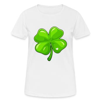 Kleeblatt Glücksbringer - Frauen T-Shirt atmungsaktiv - Weiß - Vorne - AI Model Female 172 dark (172cm)