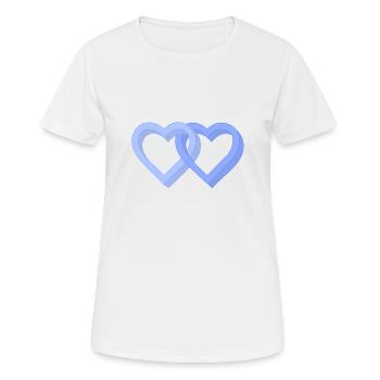 Homosexuell blaue Herzen - Frauen T-Shirt atmungsaktiv - Weiß - Vorne - AI Model Female 172 dark (172cm)